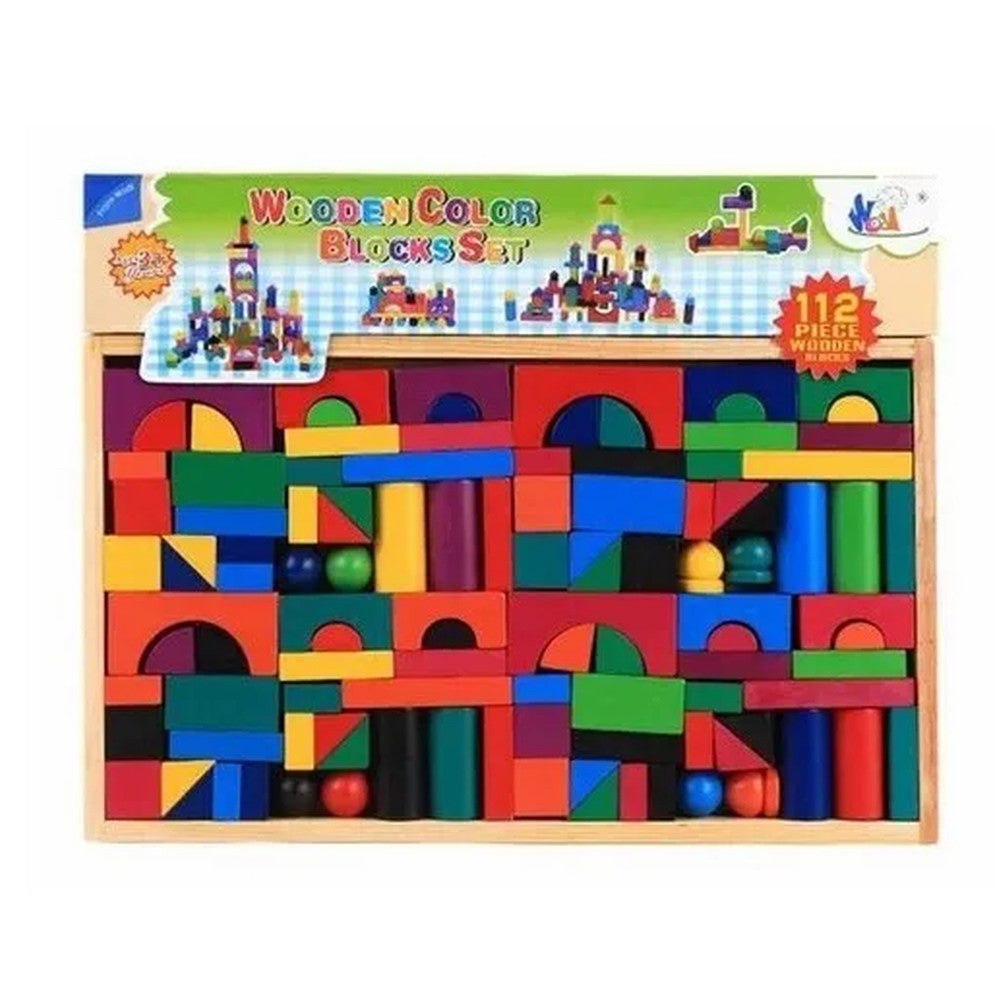 Bloque Madera 112 Piezas Kit Niños Educa